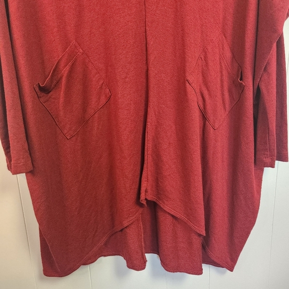 Bryn Walker Oversized Burgundy Red Tunic Long Sleeve Sweatshirt Top Size Small - Picture 3 of 11